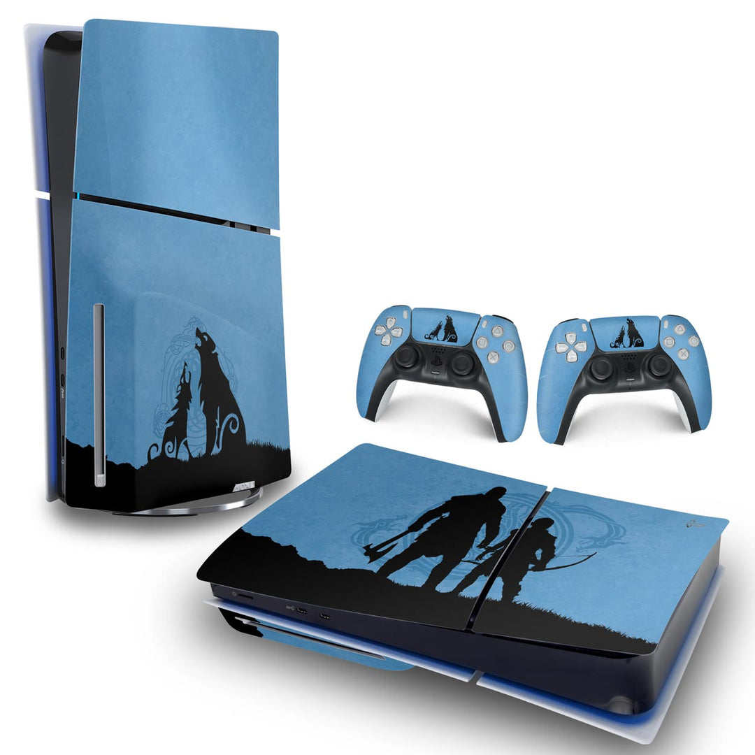 Skin Anti-Rage PS5 Slim Horizontal - God of War Ragnarok Edition - Pop Arte Skins