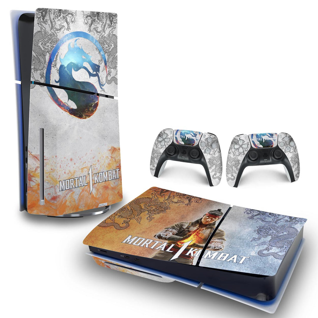 Skin Anti-Rage PS5 Slim Horizontal - Mortal Kombat 1 - Pop Arte Skins