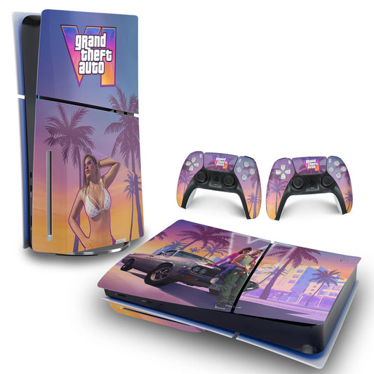 Skin Anti-Rage PS5 Slim Horizontal - GTA 6 VI