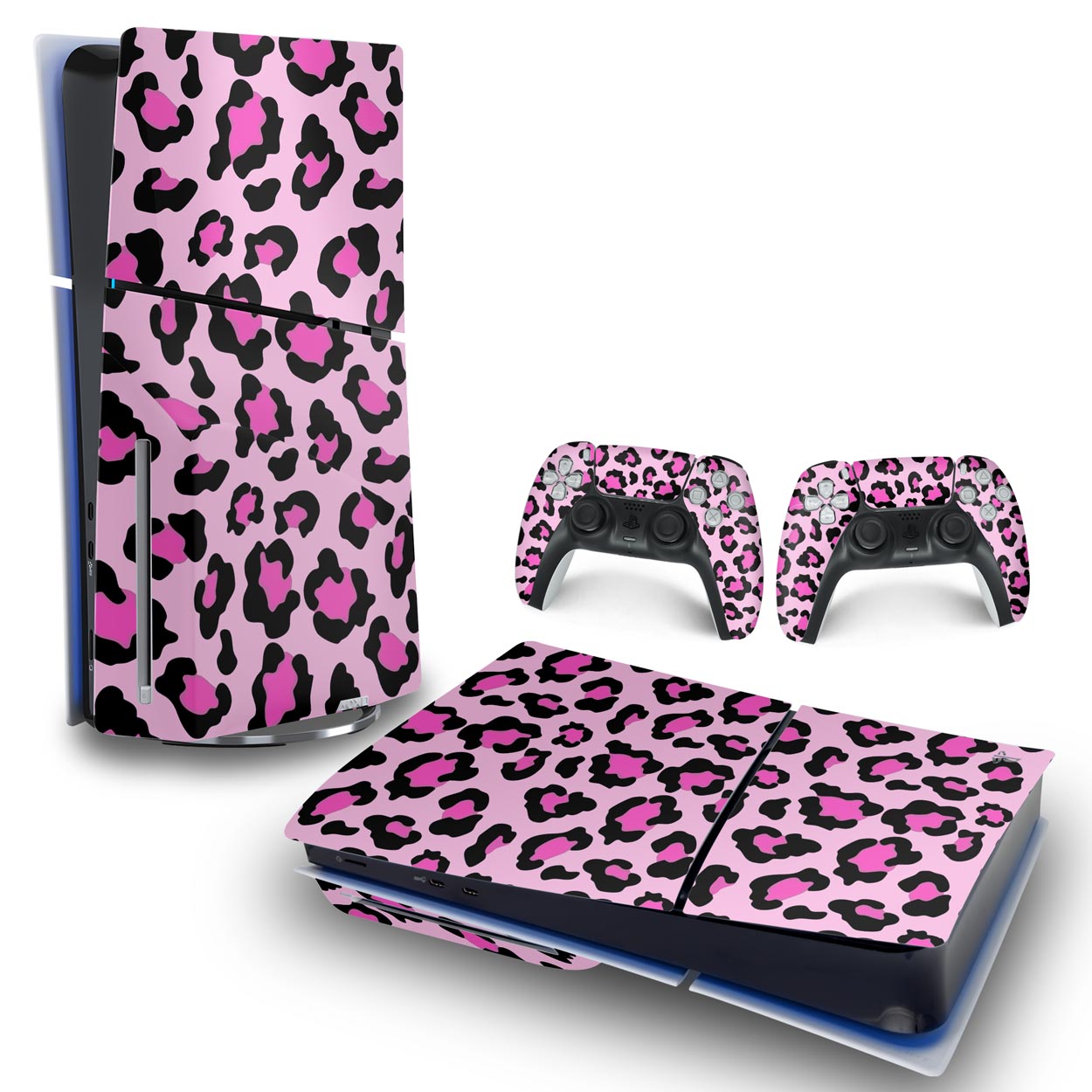 Skin Anti-Rage PS5 Slim Horizontal - Onça Rosa