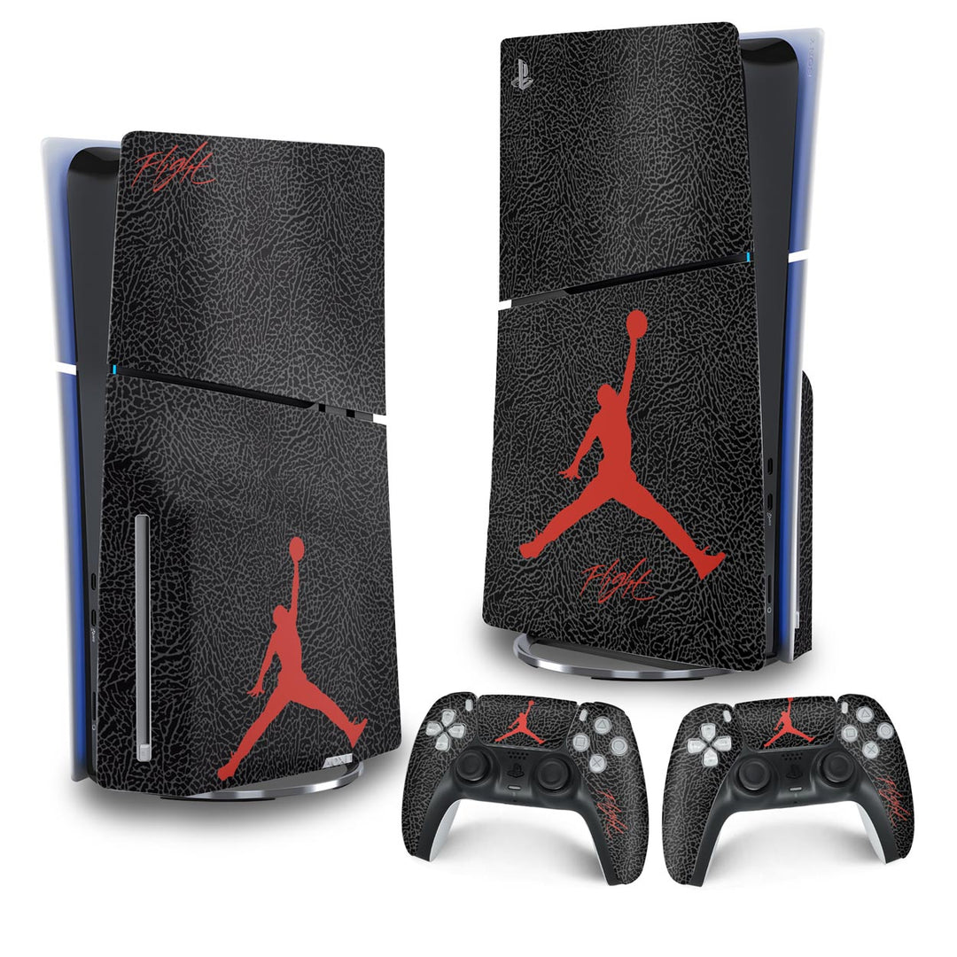 Skin Anti-Rage PS5 Slim Vertical - Jordan Flight - Pop Arte Skins