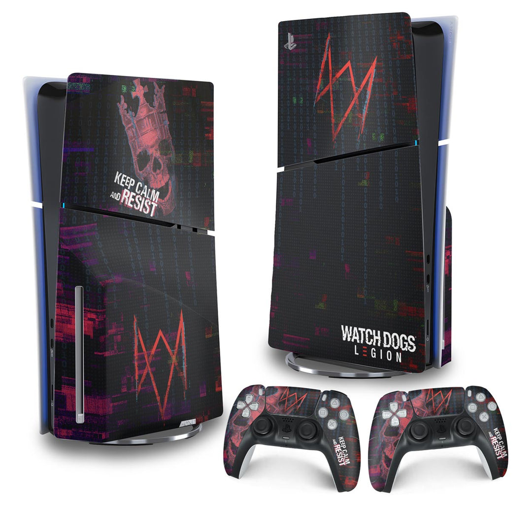 Skin Anti-Rage PS5 Slim Vertical - Watch Dogs Legion - Pop Arte Skins
