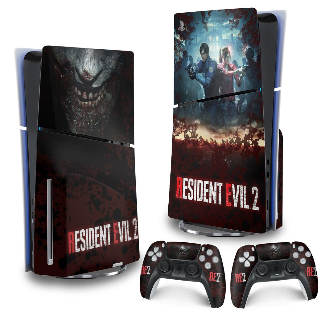 Skin Anti-Rage PS5 Slim Vertical - Resident Evil 2 Remake - Pop Arte Skins