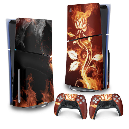 Skin Anti-Rage PS5 Slim Vertical - Fire Flower