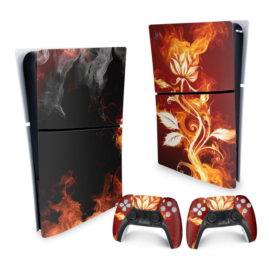 Skin Anti-Rage PS5 Slim Vertical - Fire Flower - Pop Arte Skins - foto 4