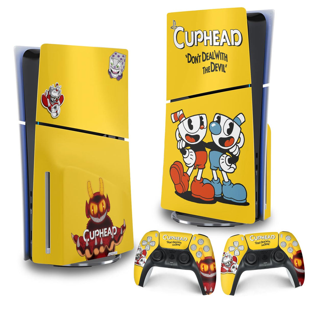 Skin Anti-Rage PS5 Slim Vertical - Cuphead - Pop Arte Skins