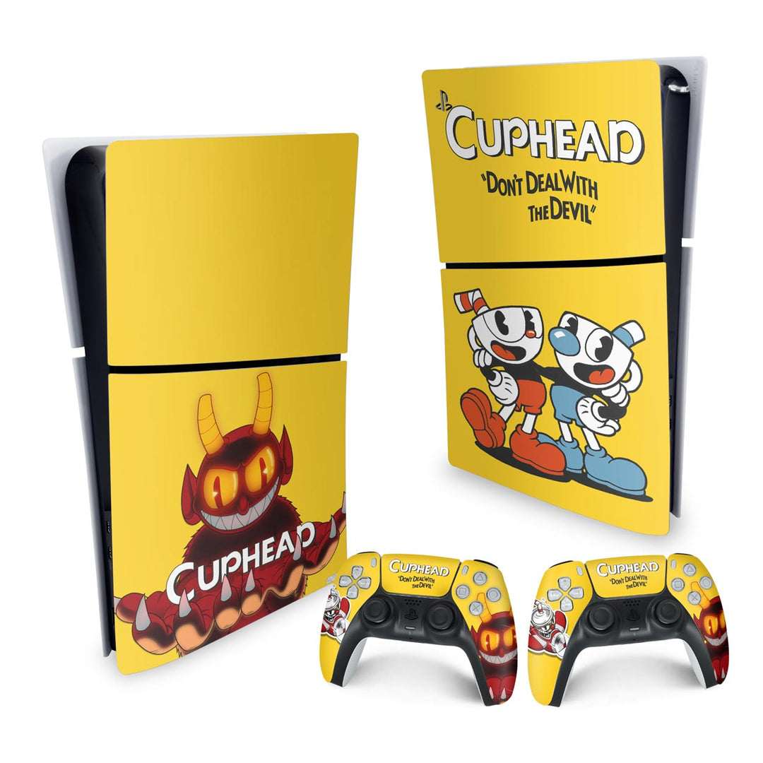 Skin Anti-Rage PS5 Slim Vertical - Cuphead - Pop Arte Skins - foto 4
