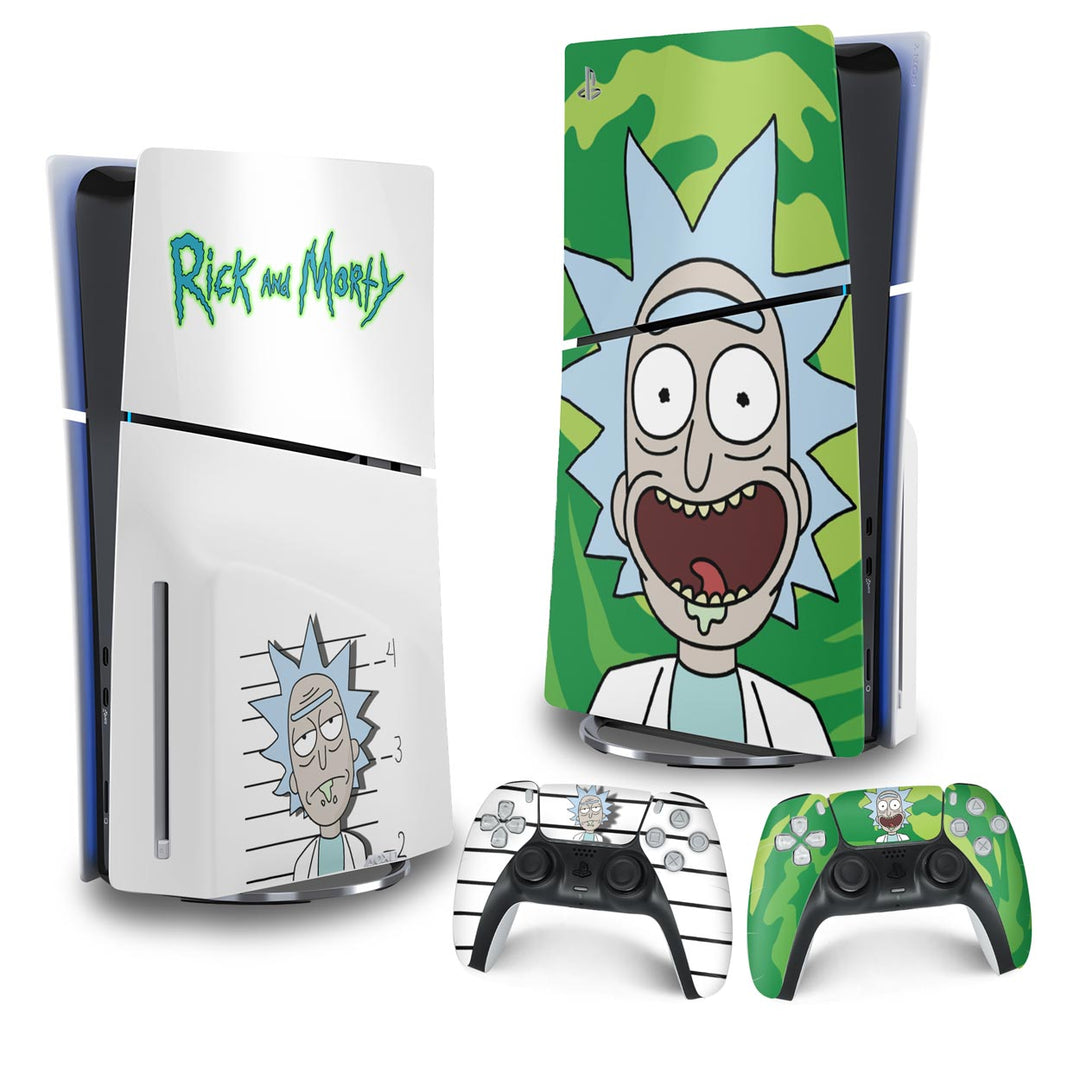 Skin Anti-Rage PS5 Slim Vertical - Rick And Morty - Pop Arte Skins