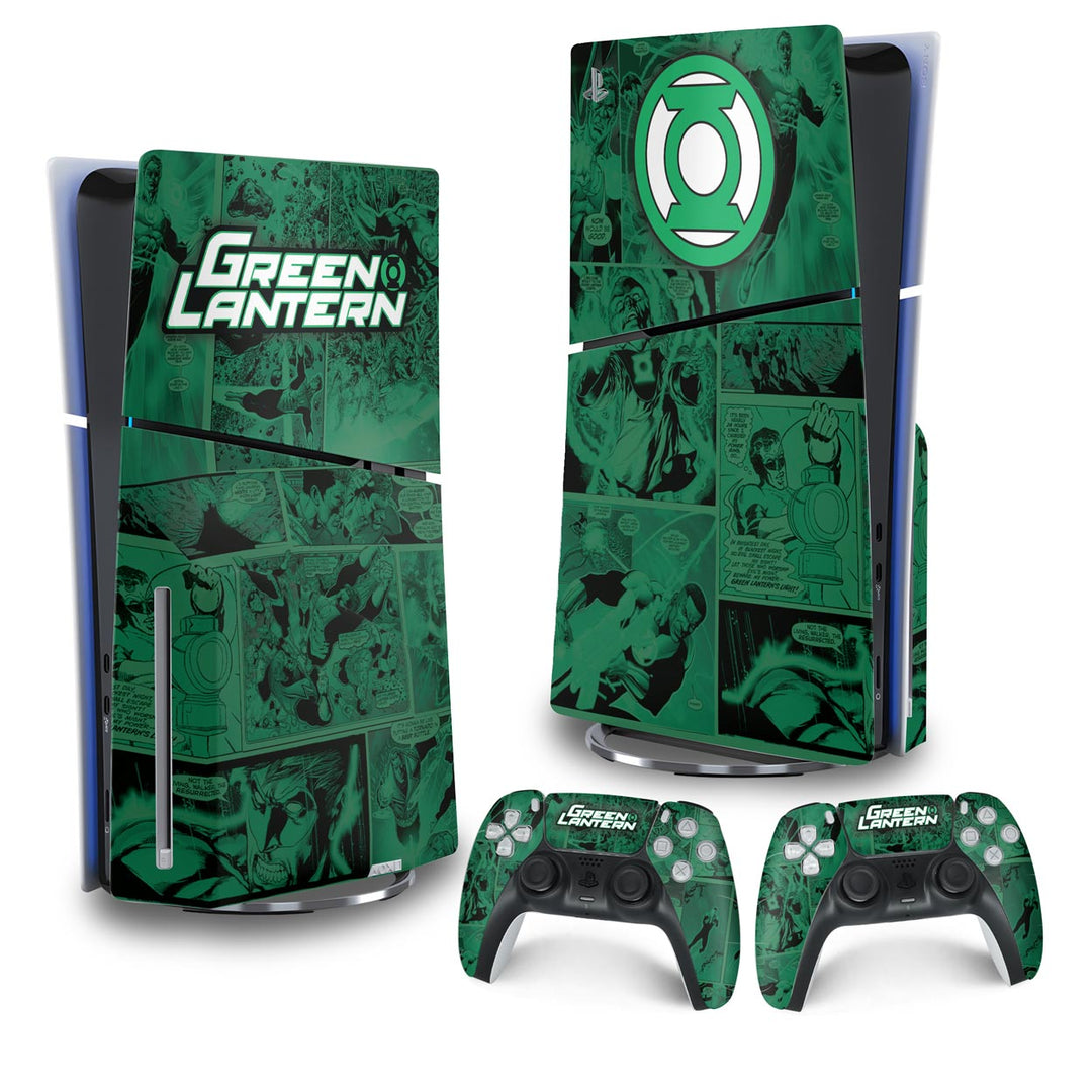Skin Anti-Rage PS5 Slim Vertical - Lanterna Verde Comics - Pop Arte Skins