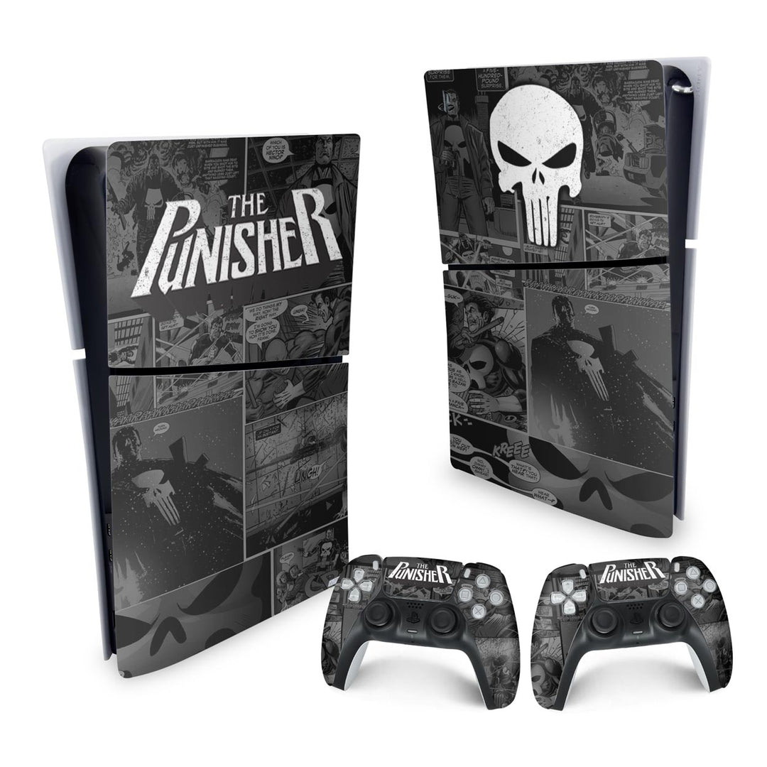 Skin Anti-Rage PS5 Slim Vertical - The Punisher Justiceiro Comics - Pop Arte Skins - foto 4
