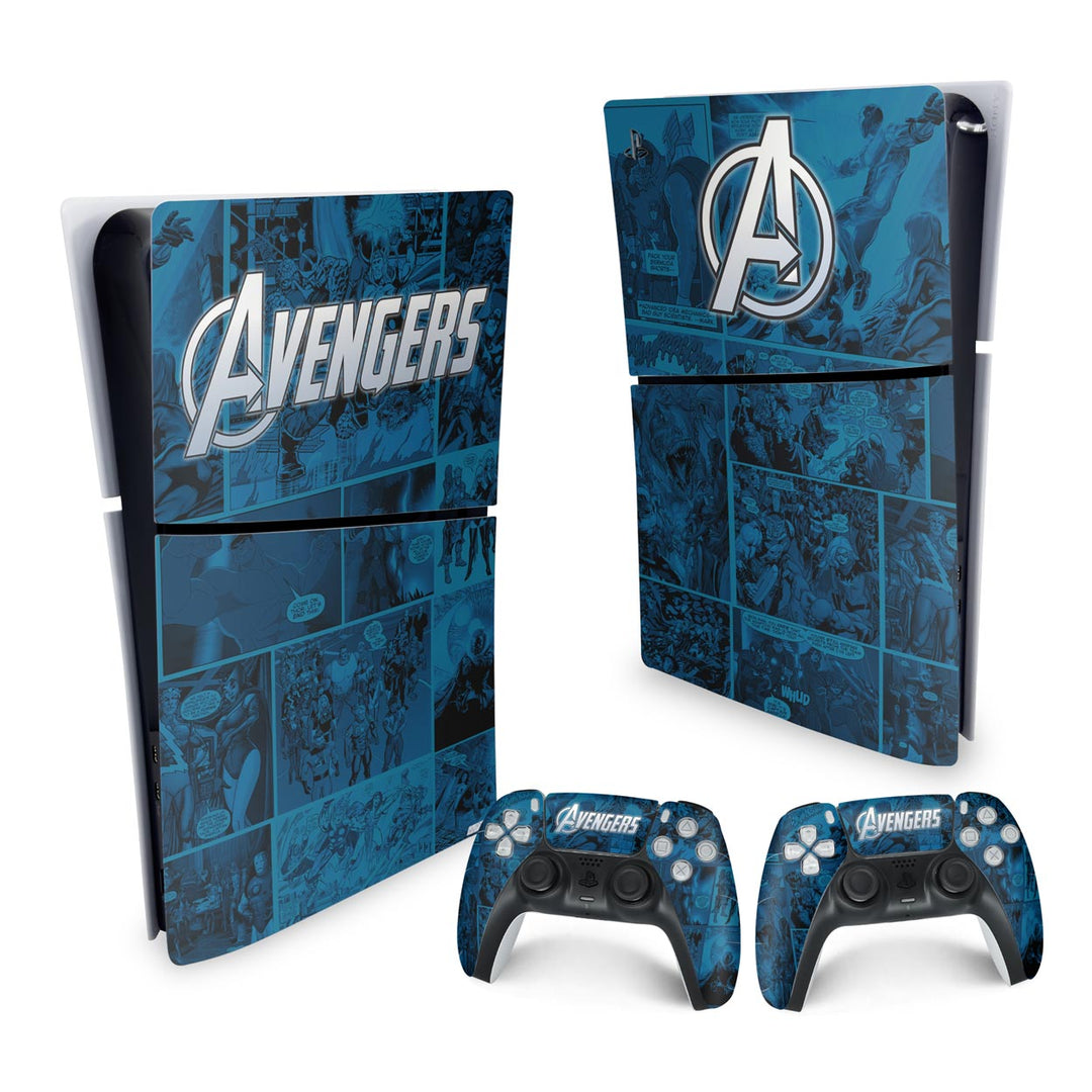 Skin Anti-Rage PS5 Slim Vertical - Avengers Vingadores Comics - Pop Arte Skins - foto 4