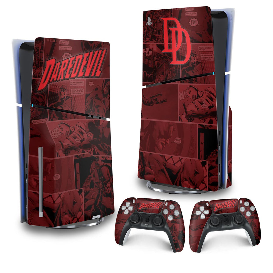 Skin Anti-Rage PS5 Slim Vertical - Daredevil Demolidor Comics - Pop Arte Skins