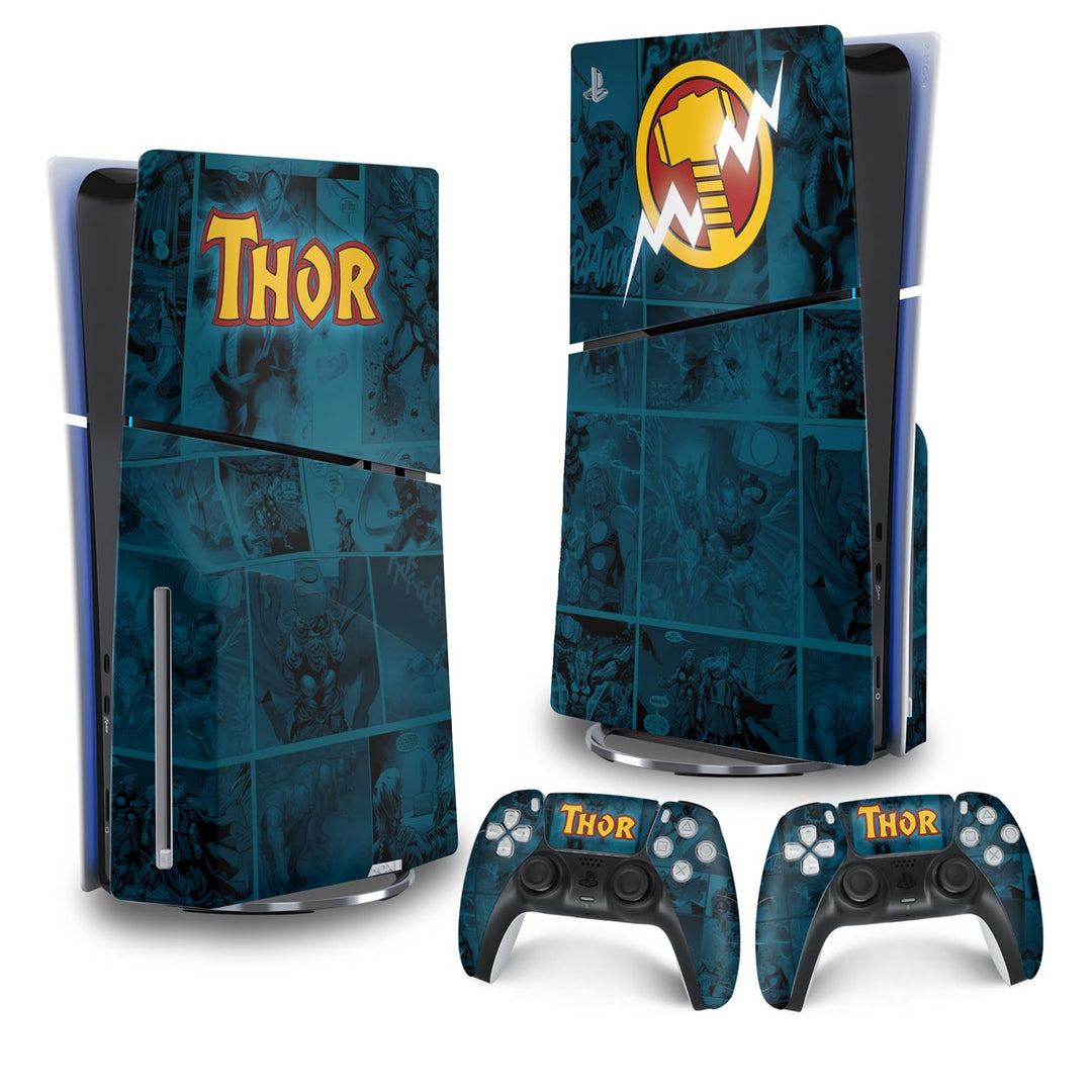Skin Anti-Rage PS5 Slim Vertical - Thor Comics - Pop Arte Skins