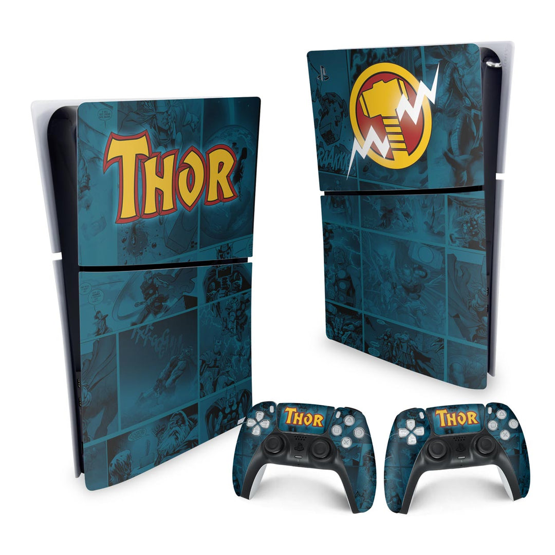 Skin Anti-Rage PS5 Slim Vertical - Thor Comics - Pop Arte Skins - foto 4