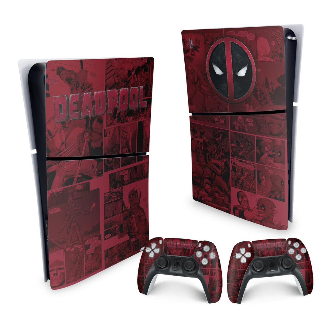 Skin Anti-Rage PS5 Slim Vertical - Deadpool Comics - Pop Arte Skins - foto 4