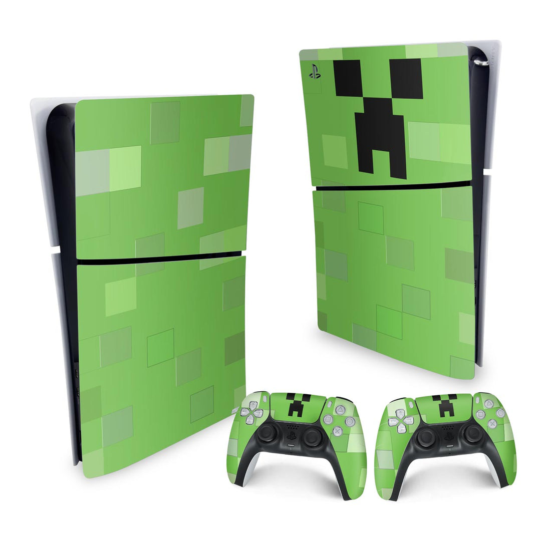 Skin Anti-Rage PS5 Slim Vertical - Creeper Minecraft - Pop Arte Skins - foto 4