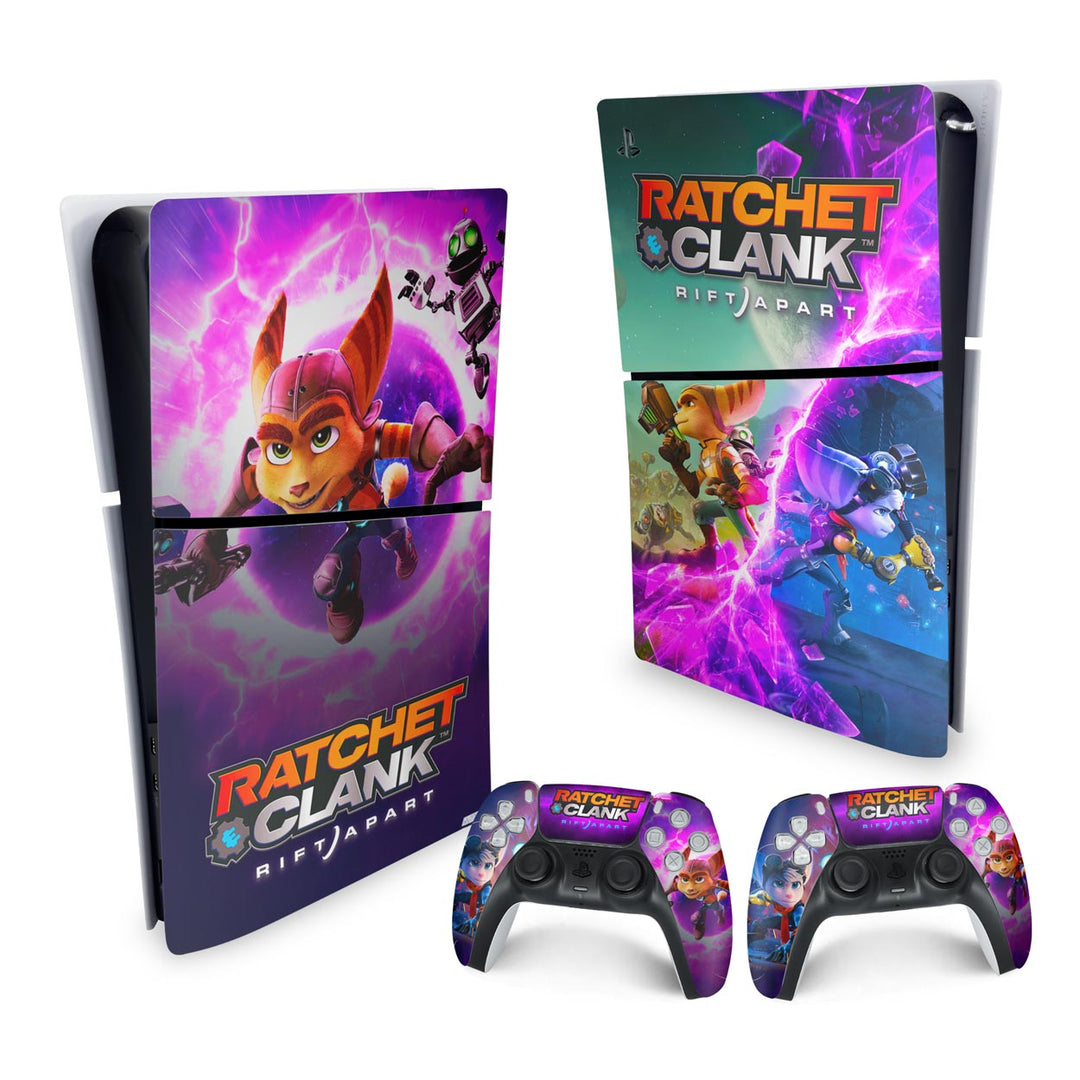 Skin Anti-Rage PS5 Slim Vertical - Ratchet & Clank Rift Apart - Pop Arte Skins - foto 4