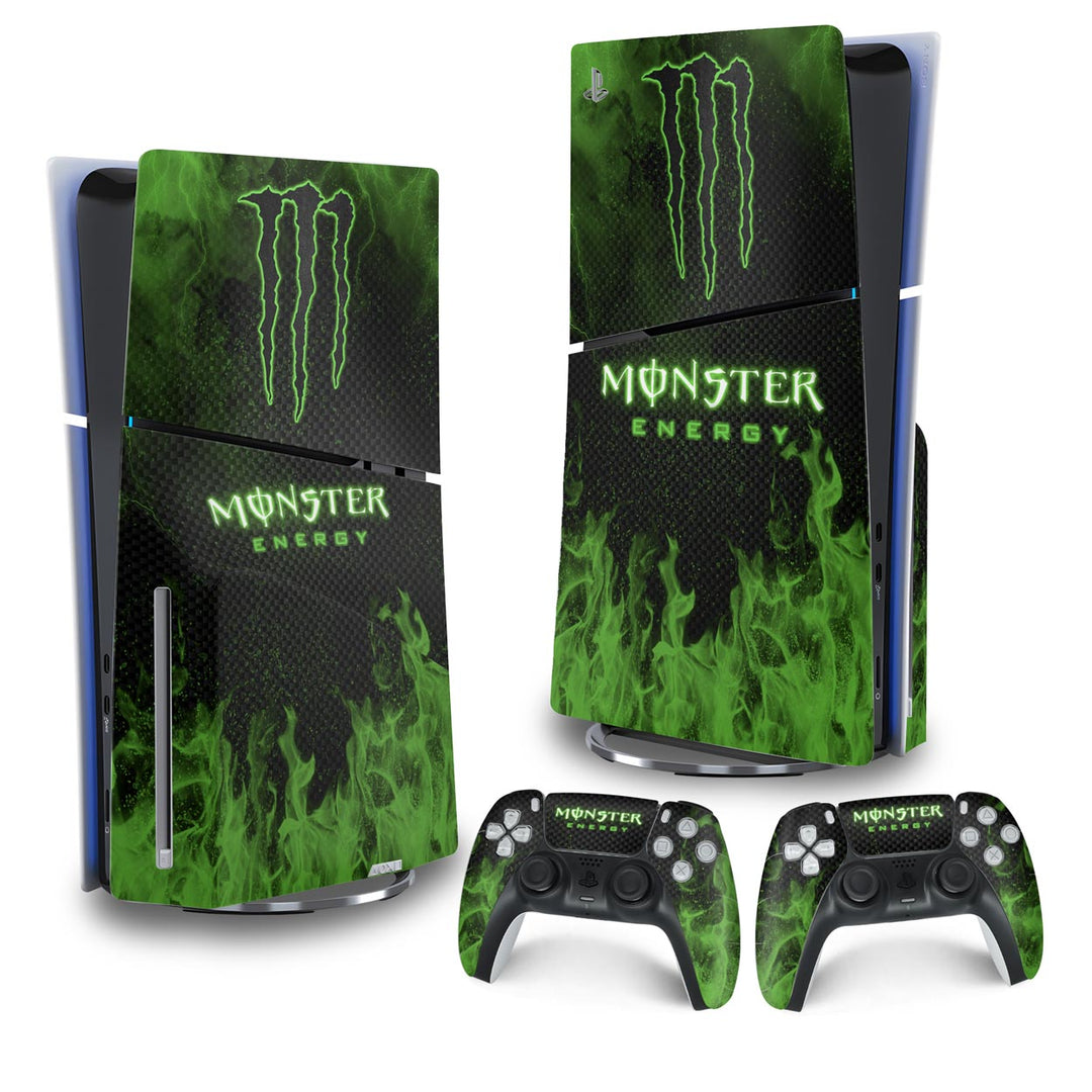 Skin Anti-Rage PS5 Slim Vertical - Monster Energy Drink - Pop Arte Skins
