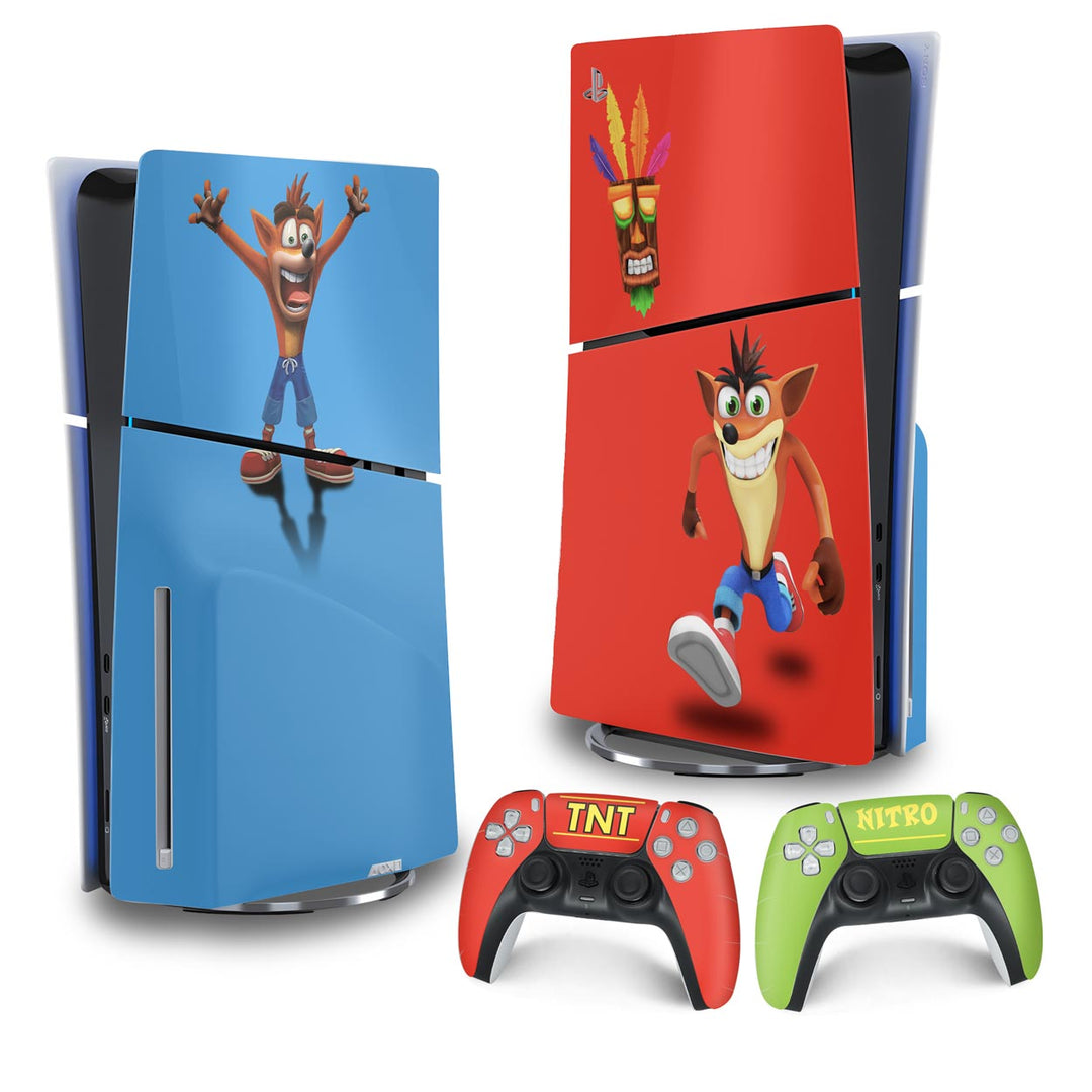 Skin Anti-Rage PS5 Slim Vertical - Crash Bandicoot - Pop Arte Skins