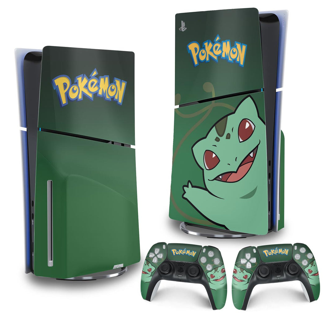Skin Anti-Rage PS5 Slim Vertical - Pokemon Bulbasaur - Pop Arte Skins