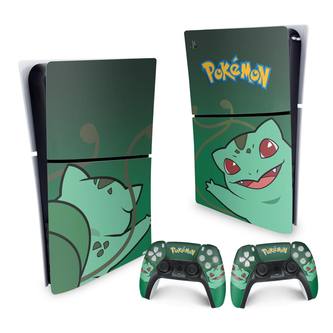 Skin Anti-Rage PS5 Slim Vertical - Pokemon Bulbasaur - Pop Arte Skins - foto 4