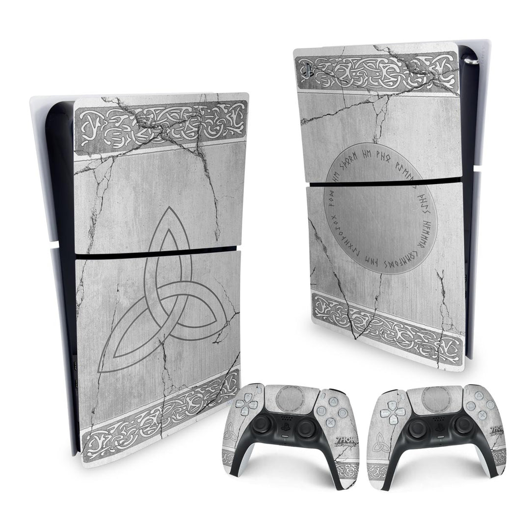 Skin Anti-Rage PS5 Slim Vertical - Mjolnir Thor Amor e Trovão - Pop Arte Skins - foto 4