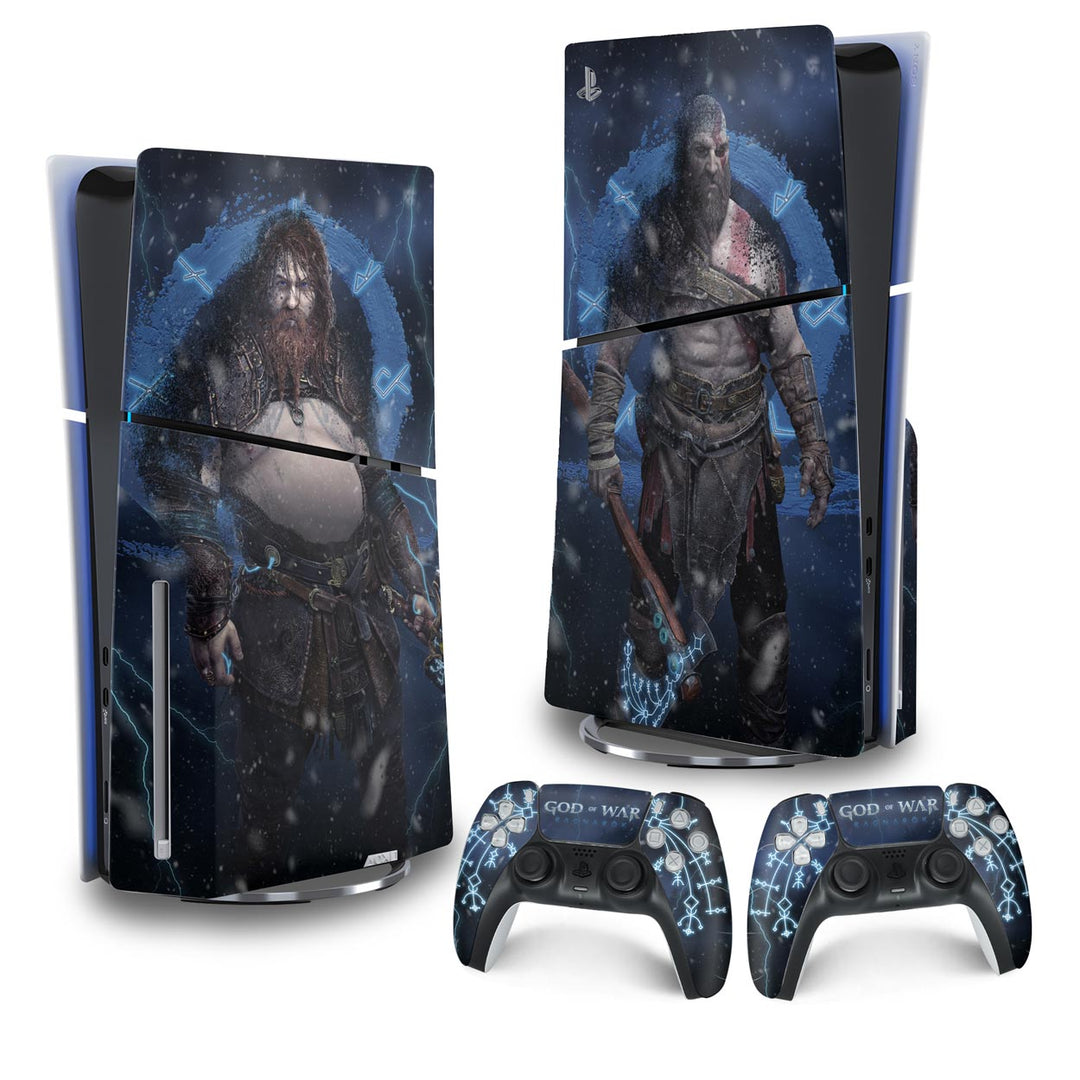 Skin Anti-Rage PS5 Slim Vertical - God of War Ragnarok B - Pop Arte Skins