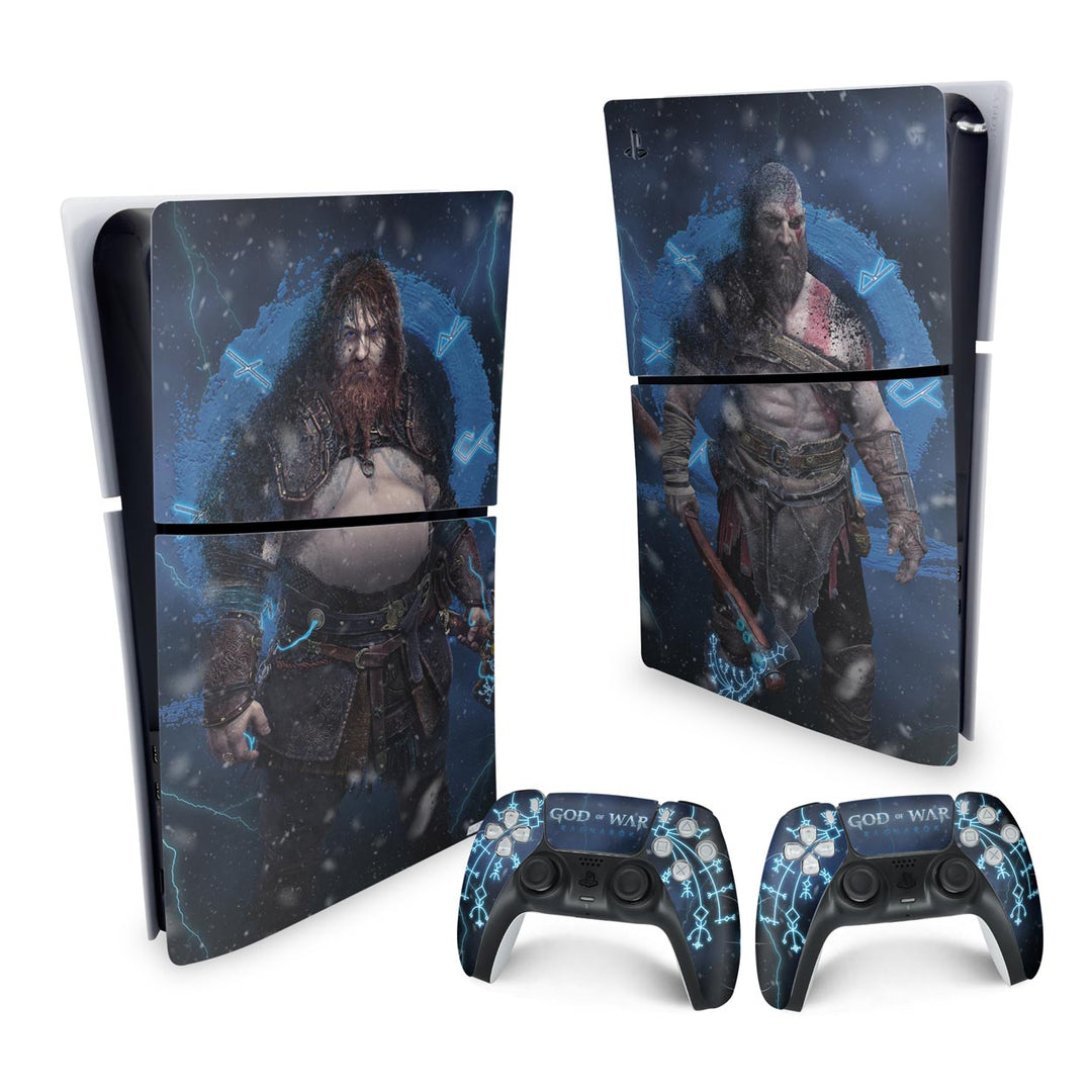 Skin Anti-Rage PS5 Slim Vertical - God of War Ragnarok B - Pop Arte Skins - foto 3
