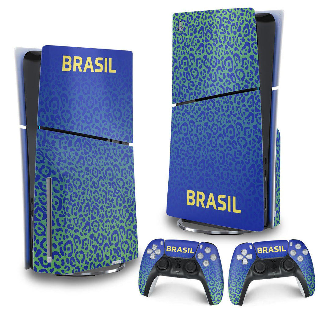 Skin Anti-Rage PS5 Slim Vertical - Brasil - Pop Arte Skins