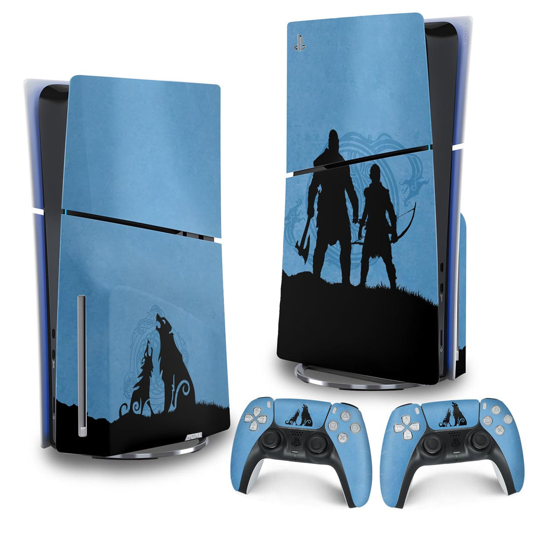 Skin Anti-Rage PS5 Slim Vertical - God of War Ragnarok Edition - Pop Arte Skins