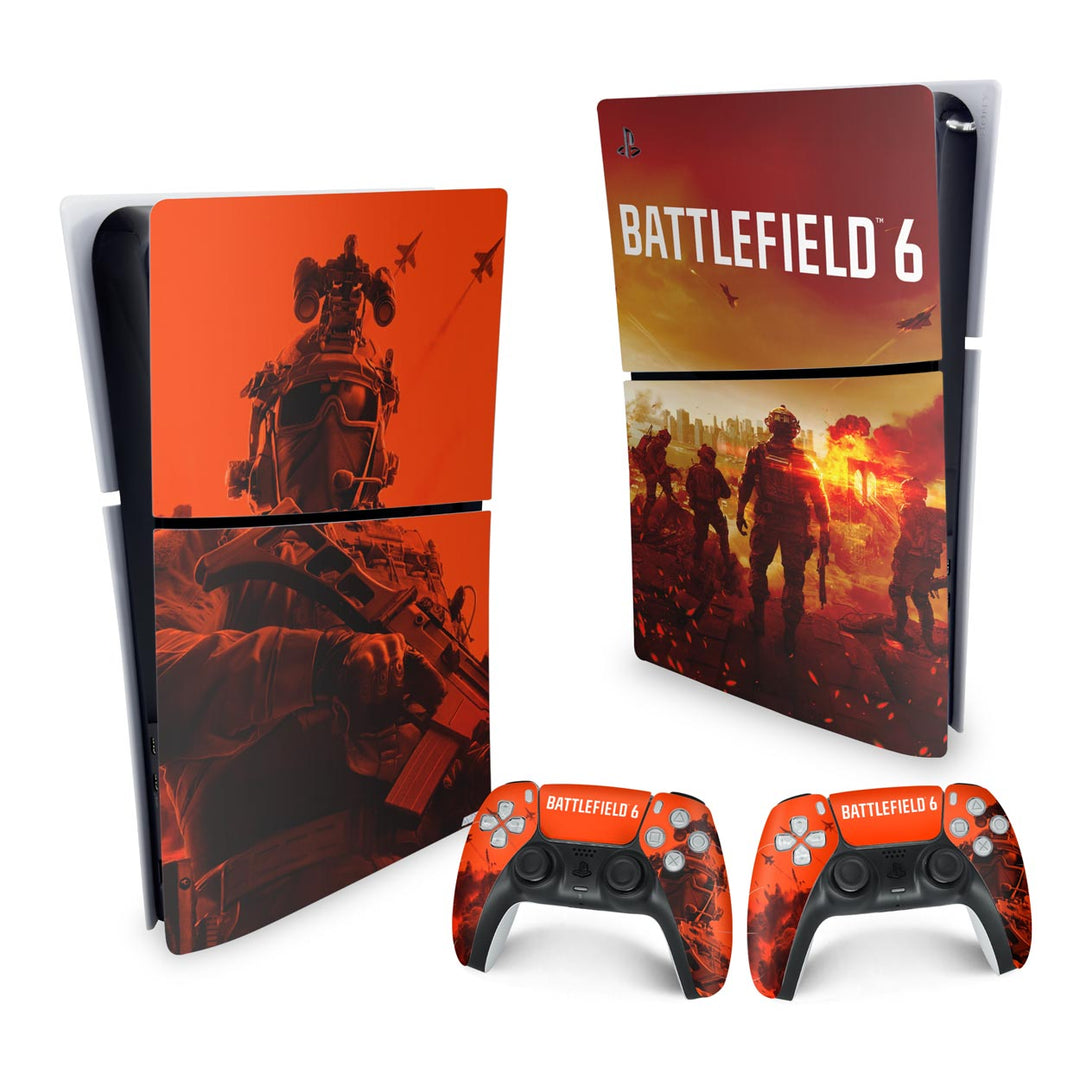 Skin Anti-Rage PS5 Slim Vertical - Battlefield 6 - Pop Arte Skins - foto 4