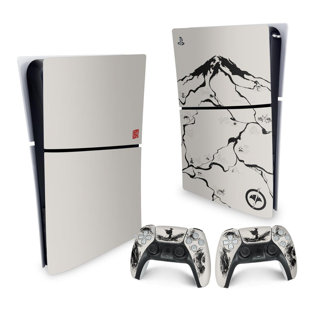 Skin Anti-Rage PS5 Slim Vertical - Ghost Of Yotei - Pop Arte Skins - foto 4
