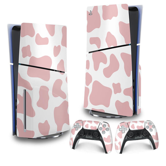 Skin Anti-Rage PS5 Slim Vertical - Vaquinha Rosa