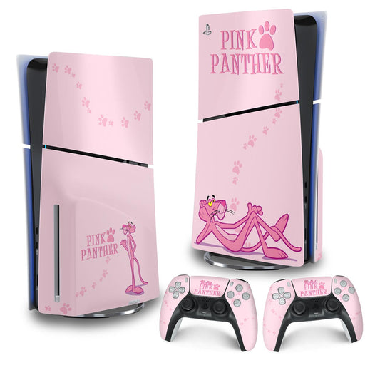 Skin Anti-Rage PS5 Slim Vertical - Pantera Cor de Rosa