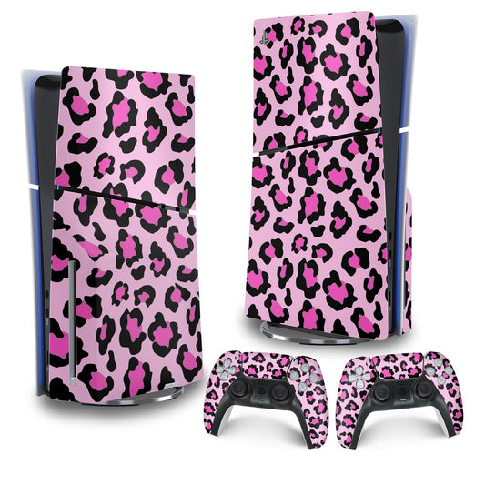 Skin Anti-Rage PS5 Slim Vertical - Onça Rosa