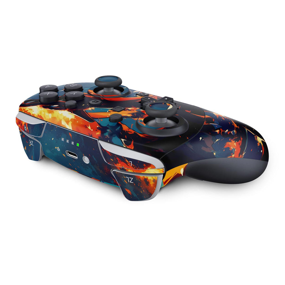 Skin Anti-Rage Nintendo Switch 2 Pro Controle - Chamas de Charizard - Pop Arte Skins - foto 3