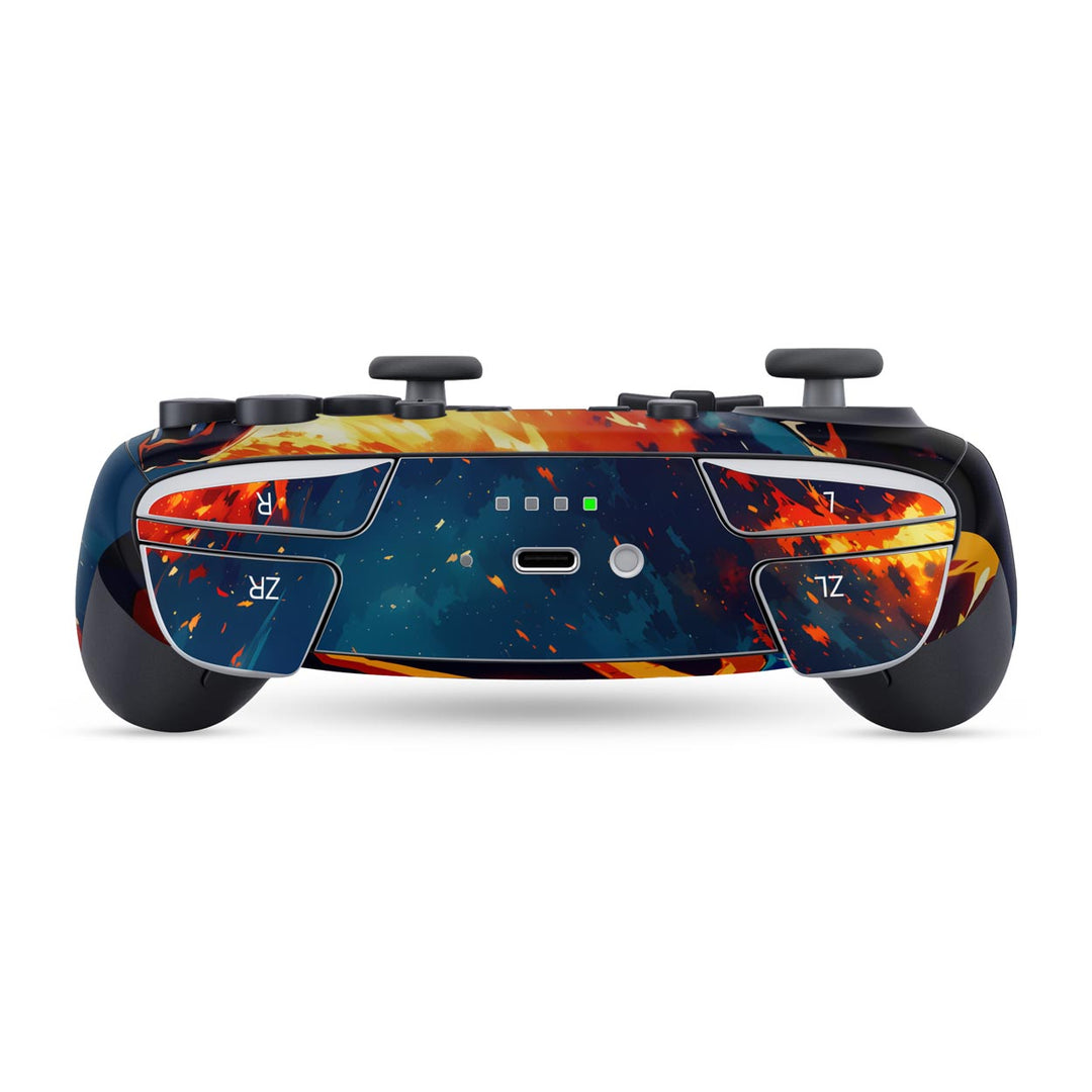 Skin Anti-Rage Nintendo Switch 2 Pro Controle - Chamas de Charizard - Pop Arte Skins - foto 4