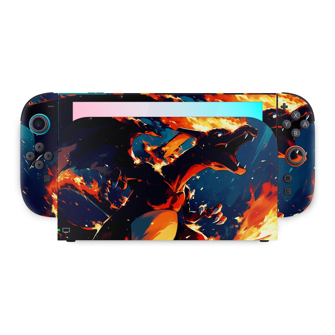 Nintendo Switch 2 Skin Anti-Rage - Chamas de Charizard