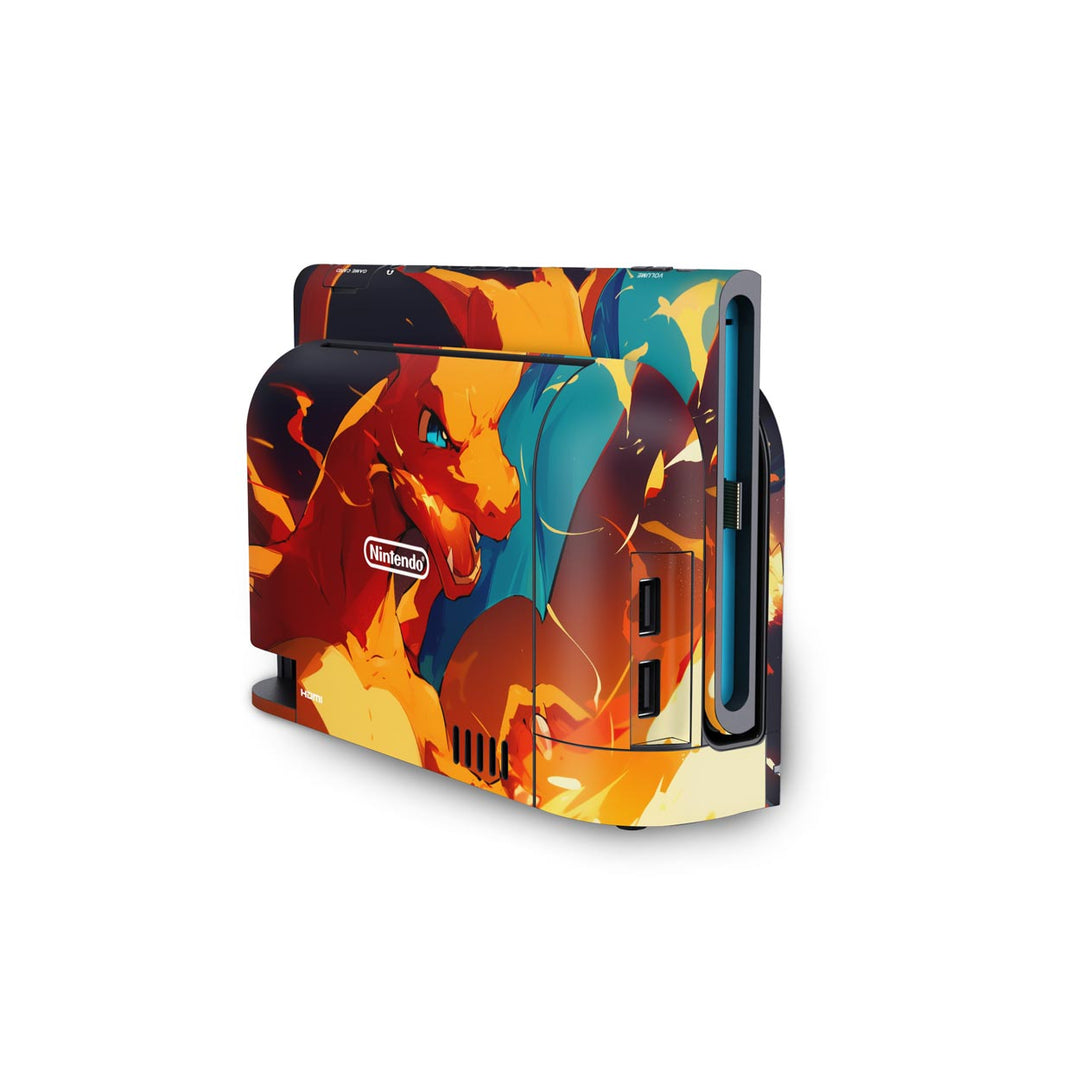 Skin Anti-Rage Nintendo Switch 2 - Chamas de Charizard - Pop Arte Skins - foto 4