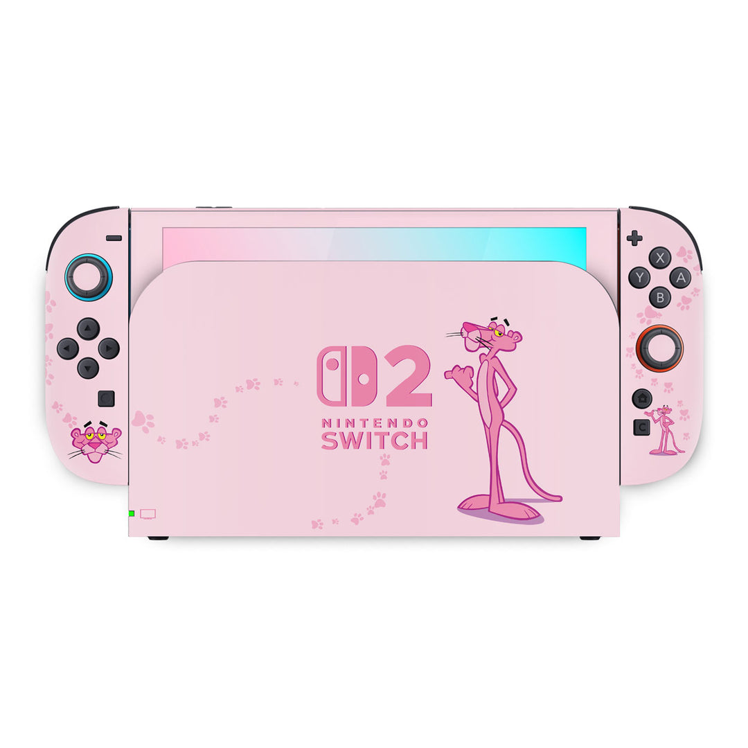 Skin Anti-Rage Nintendo Switch 2 - Pantera Cor de Rosa - Pop Arte Skins