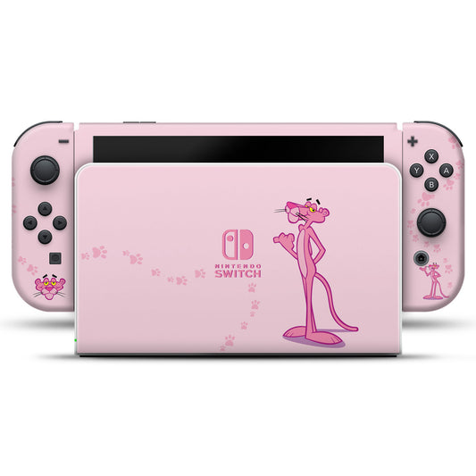 Skin Anti-Rage Nintendo Switch 1 Oled - Pantera Cor de Rosa