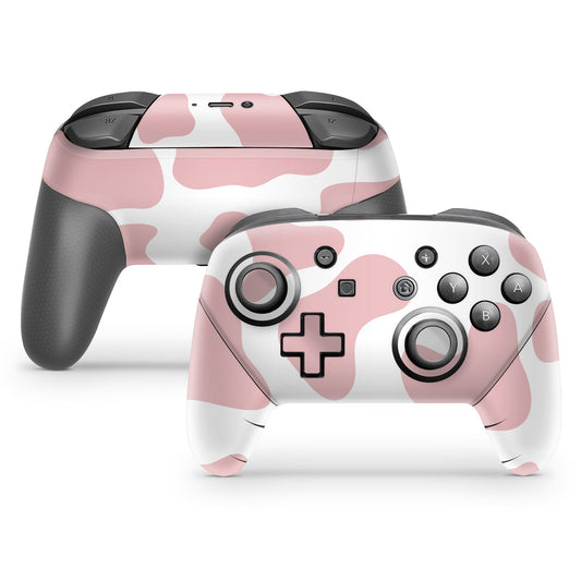 Skin Anti-Rage Nintendo Switch 1 Pro Controle - Vaquinha Rosa