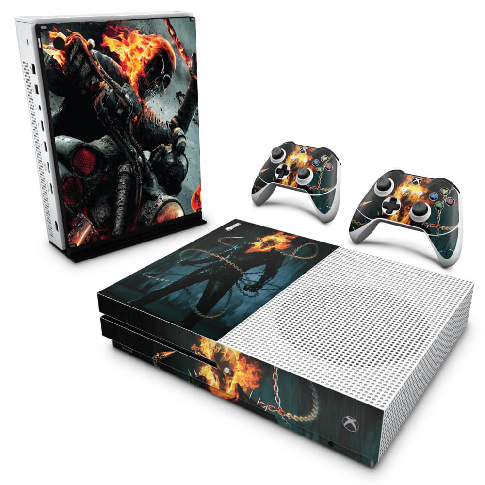 Skin Anti-rage Xbox One Slim - Ghost Rider - Motoqueiro Fantasma #B