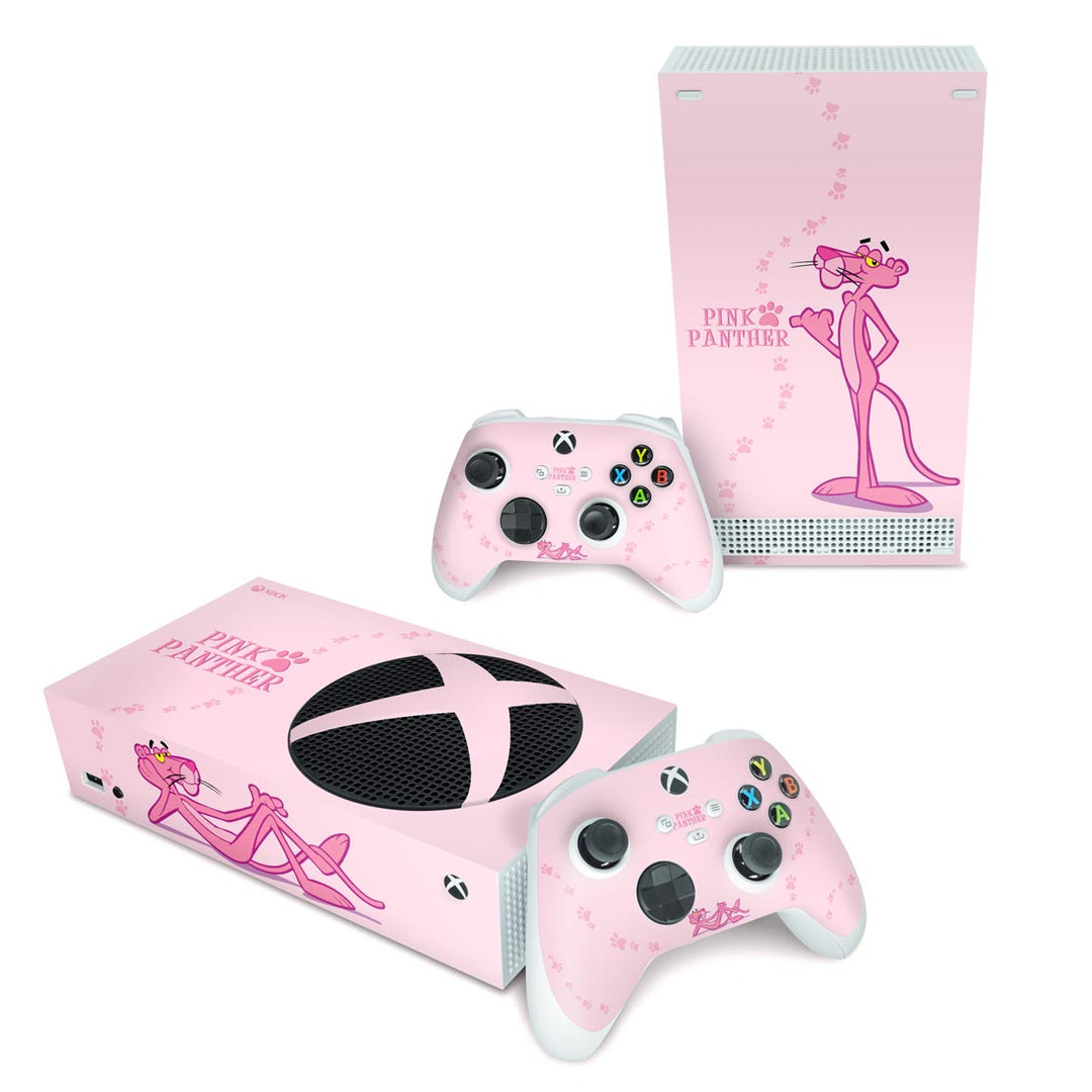 Skin Anti-Rage Xbox Series S Horizontal - Pantera Cor de Rosa - Pop Arte Skins