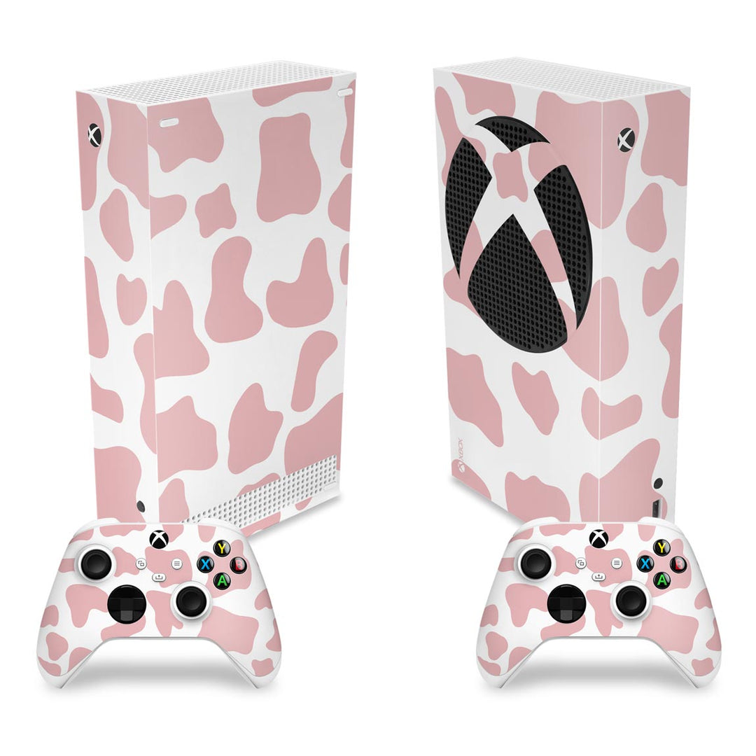 Skin Anti-Rage Xbox Series S Vertical - Vaquinha Rosa - Pop Arte Skins