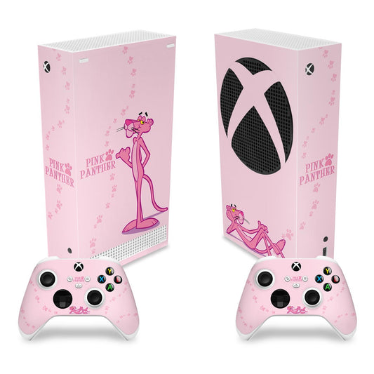 Skin Anti-Rage Xbox Series S Vertical - Pantera Cor de Rosa