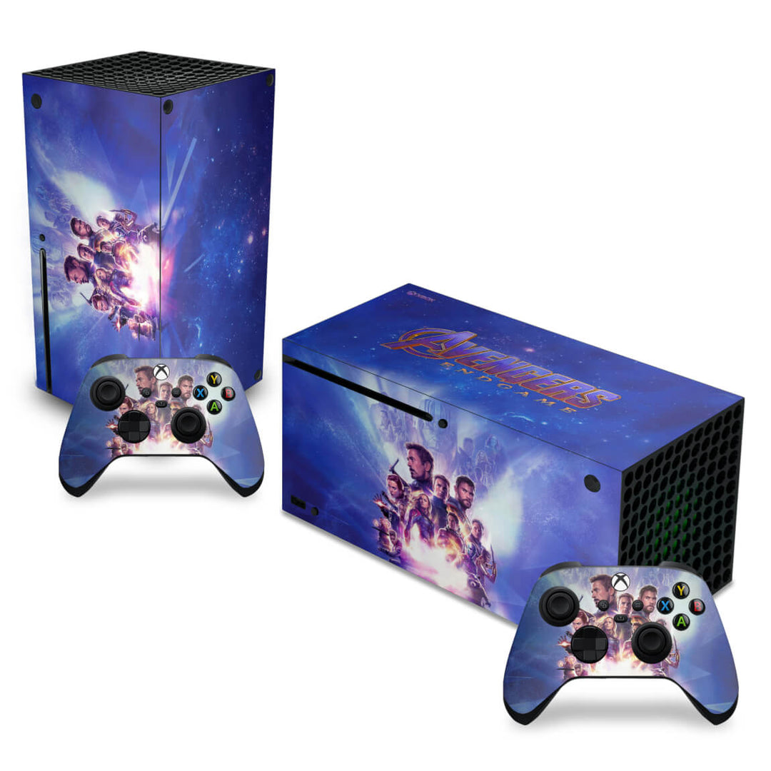 Skin Anti-Rage Xbox Series X Horizontal - Vingadores Ultimato Endgame - Pop Arte Skins