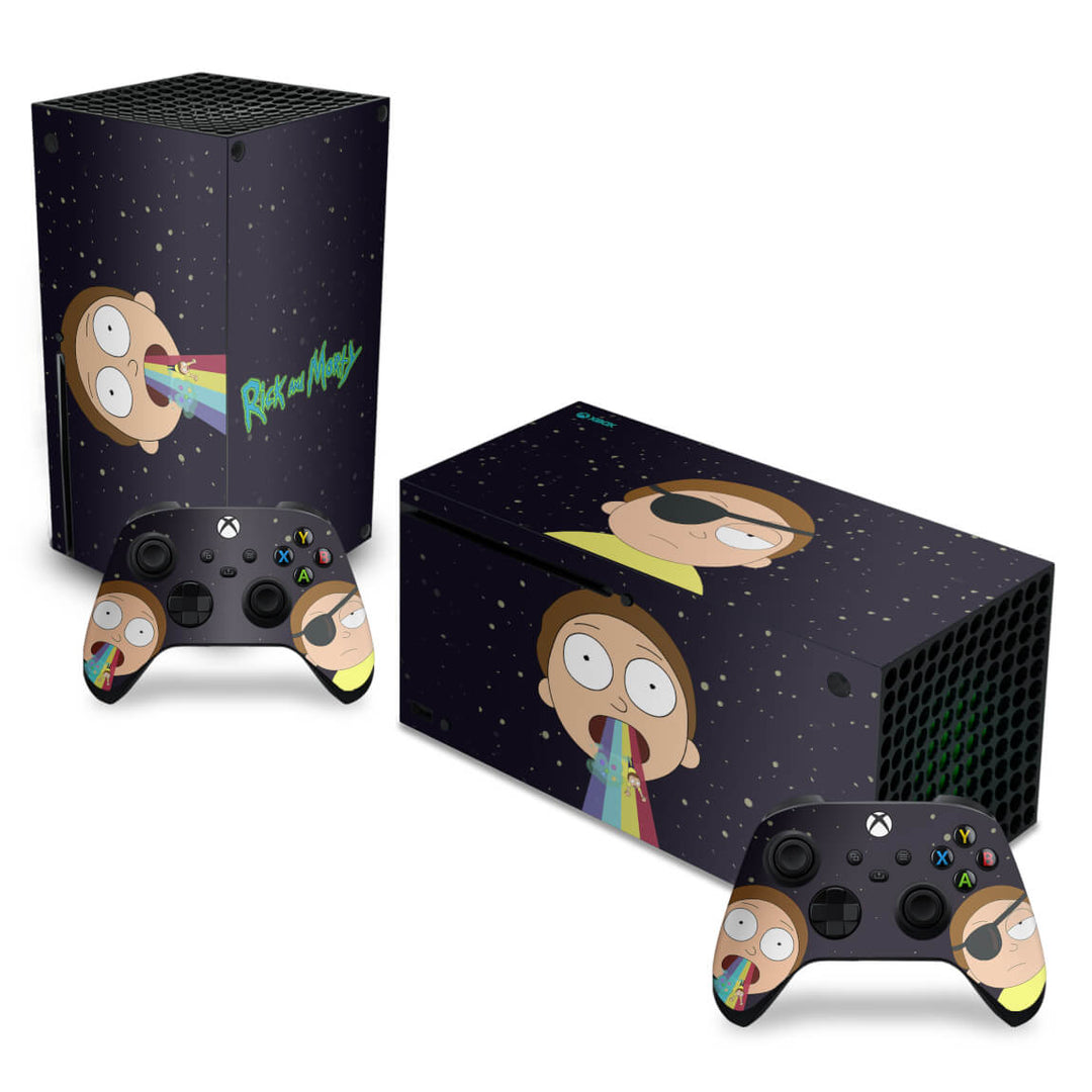Skin Anti-Rage Xbox Series X Horizontal - Morty Rick And Morty - Pop Arte Skins