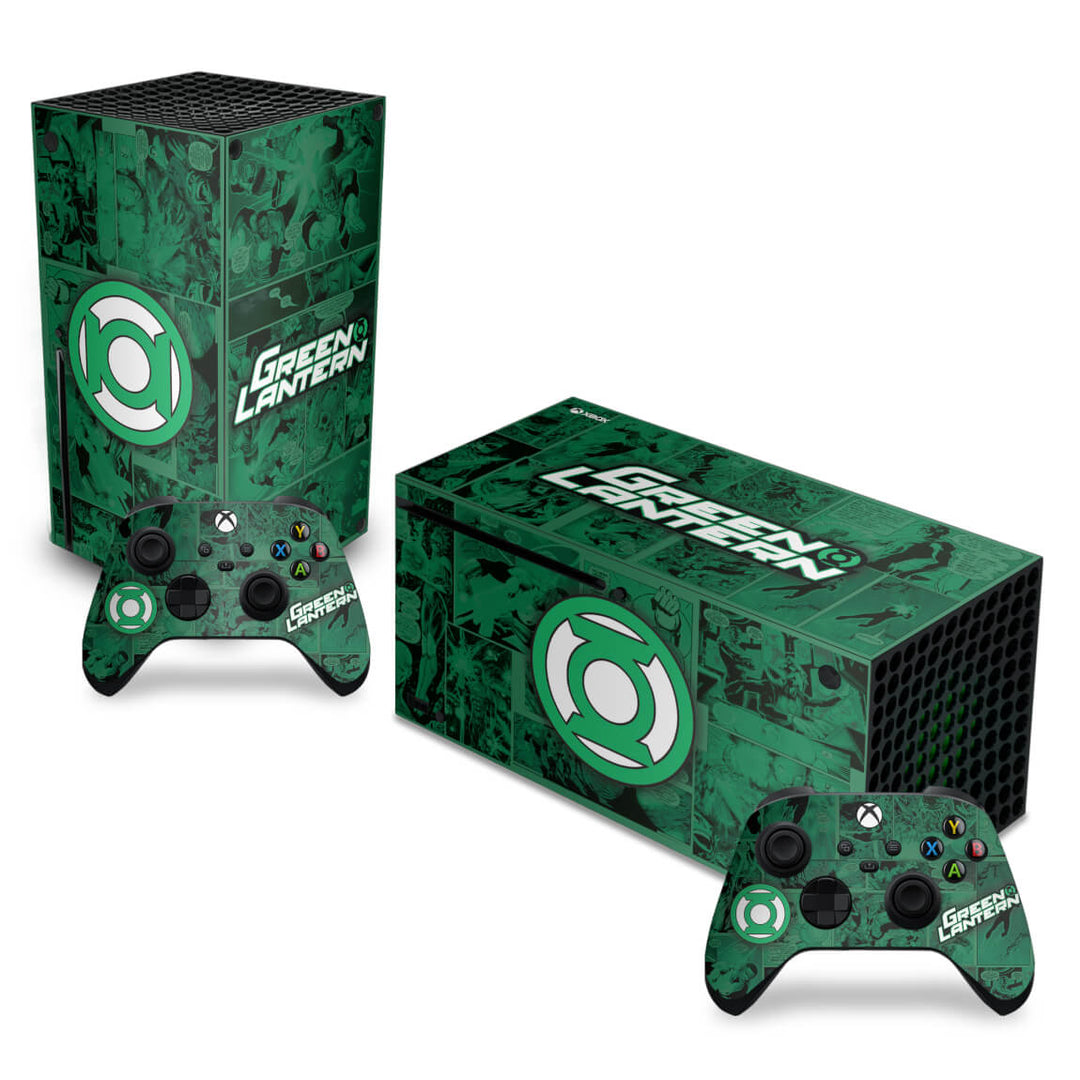 Skin Anti-Rage Xbox Series X Horizontal - Lanterna Verde Comics - Pop Arte Skins