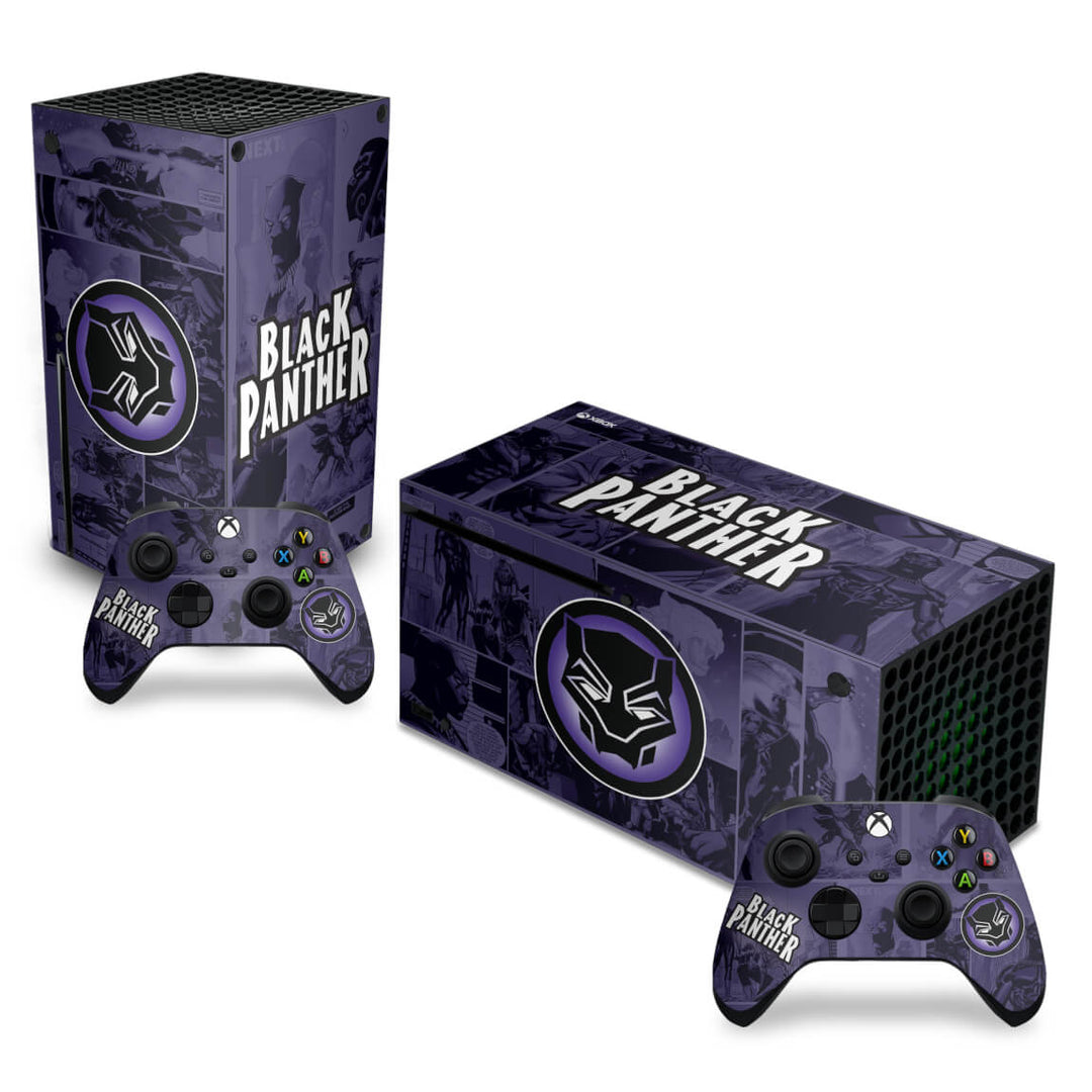 Skin Anti-Rage Xbox Series X Horizontal - Pantera Negra Comics - Pop Arte Skins